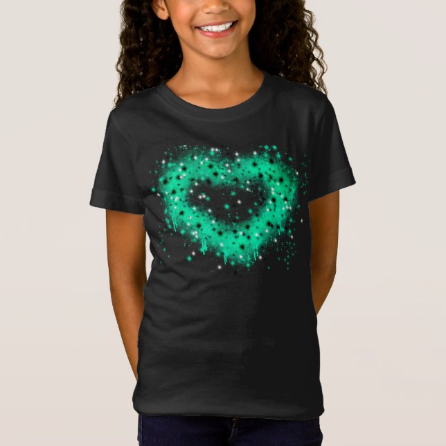 St. Patrick’s day | spray paint glittering heart T-Shirt (Front)
