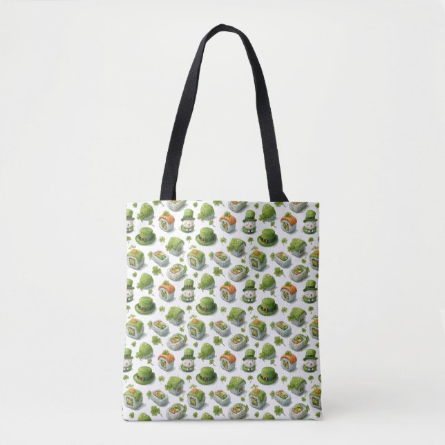 St. Patrick’s Day Sushi Rolls & Shamrock Tote Bag (Front)