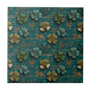St. Patrick’s Day Vintage Shamrock Music Tile