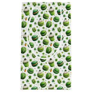 St. Patrick’s Day Watercolor Macaron & Shamrock  Small Gift Bag