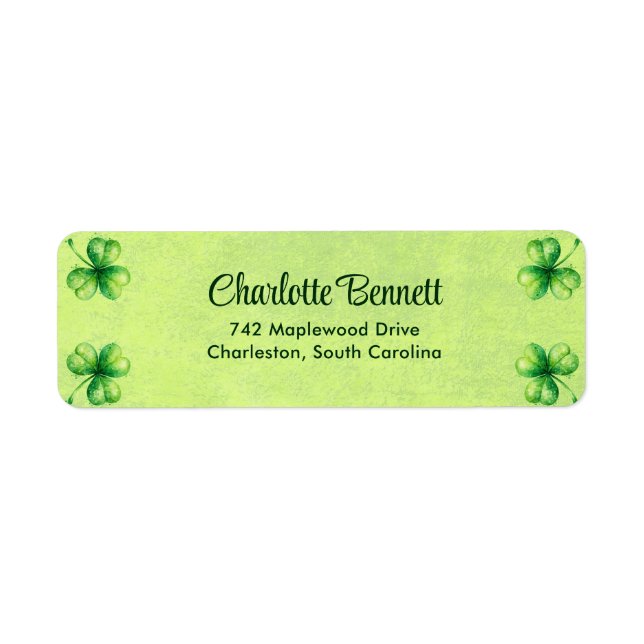 St. Patrick’s Day Watercolor Shamrock on green (Front)