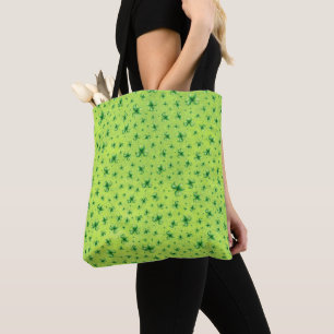 St. Patrick’s Day Watercolor Shamrock on green Tote Bag