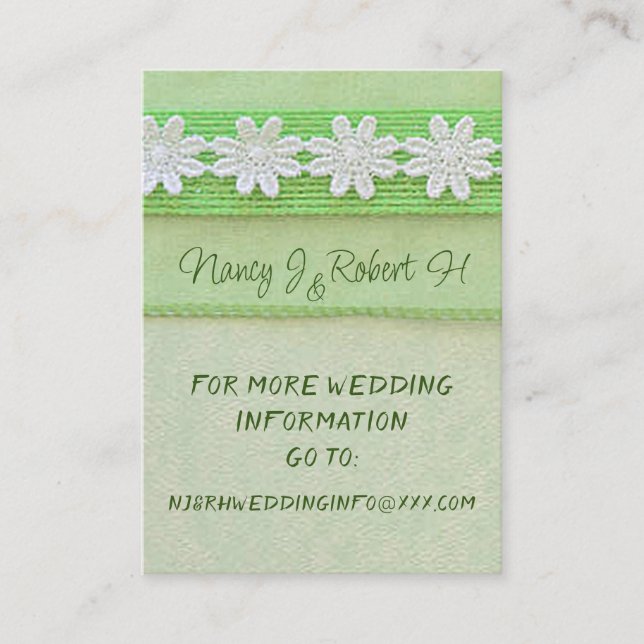 St. Patrick’s Day Wedding Info Enclosure Cards (Front)