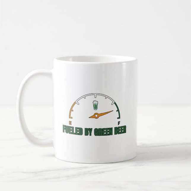 St Patrick’s Fuelled by Green Beer Coffee Mug (Left)