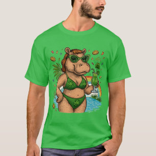 St. Patrick’s Tropical Pool Party for Hippo lovers T-Shirt