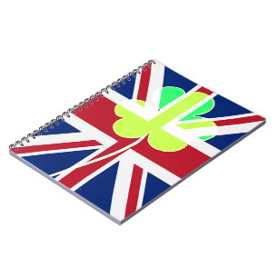 St.Patrick Shamrock Clover UK Flag Ireland Spiral Notebook