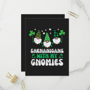 St Patrick Shenanigans With Gnomies Gnomes Invitation Postcard