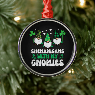 St Patrick Shenanigans With Gnomies Gnomes Metal Tree Decoration