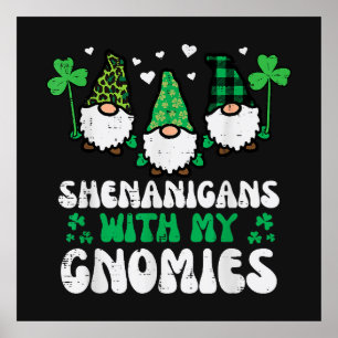 St Patrick Shenanigans With Gnomies Gnomes Poster