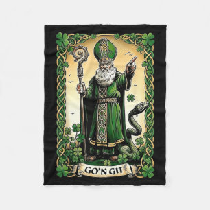 St Patrick Snake Gon Git Card Saint Pattys Men Fleece Blanket