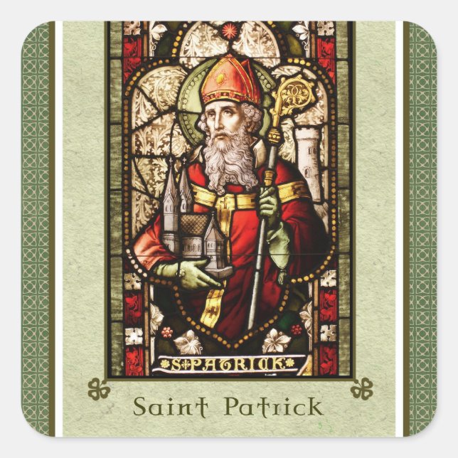St. Patrick | St. Patrick's Day Square Stickers (Front)