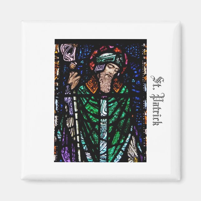 St. Patrick Stained Glass Magnet (Front)