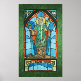 St. Patrick Stained Glass Reproduction Poster