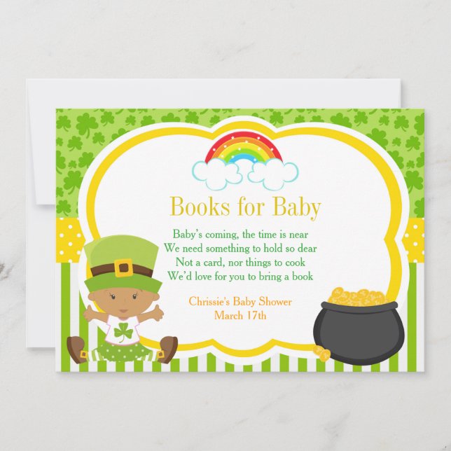 St Patricks Baby Shower Books for Baby Invitation (Front)