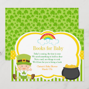 St Patricks Baby Shower Books for Baby Invitation