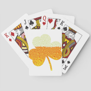 st patricks beer clover playing cards