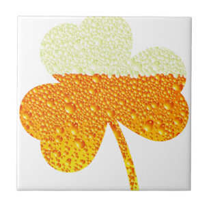 st patricks beer clover tile