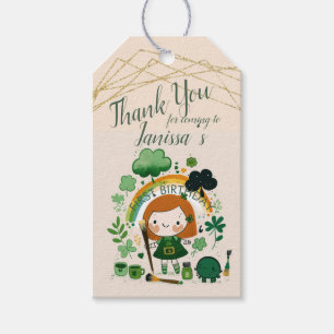 St. Patricks Birthday Girl Shamrock Glitter  Gift Tags