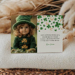 St. Patrick's Birthday Photo Thank You Card<br><div class="desc">Express your gratitude in festive style with our St. Patrick’s Birthday Photo Thank You Card. Featuring cheerful shamrocks, lively green hues, and playful Irish-inspired details, this card perfectly captures the spirit of luck and good cheer. Easily personalise it with a favourite photo and a heartfelt message, turning your thank-you notes...</div>