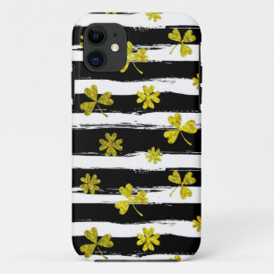 st patricks black white clover Case-Mate iPhone case