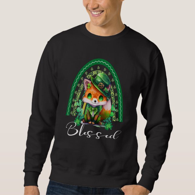 St Patrick's Blessed Cute Rainbow Adorable Christi Sweatshirt (Front)