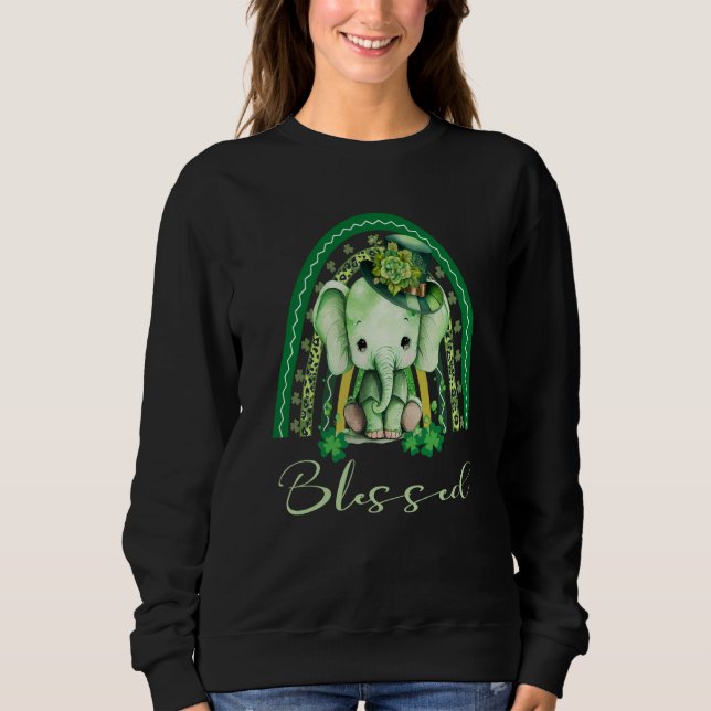 St Patrick's Blessed Rainbow Adorable Christian El Sweatshirt (Front)