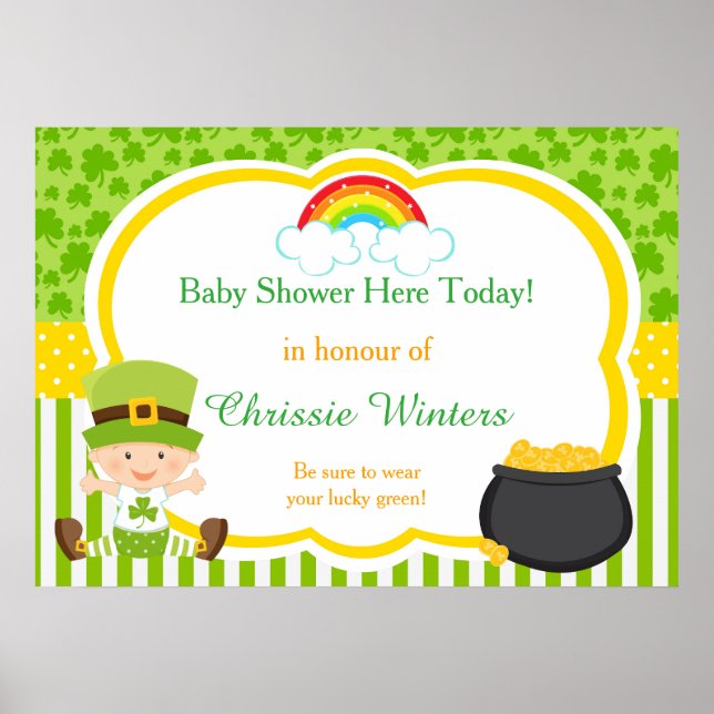St Patricks Boy Baby Shower Poster (Front)