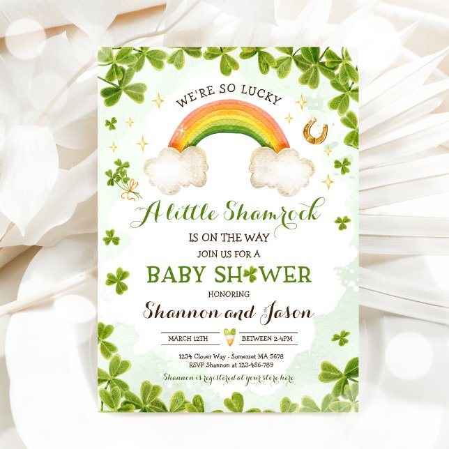 St Patrick's Boy Little Shamrock Baby Shower Invitation (Creator Uploaded)