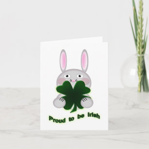 St. Patricks Bunny Proud to be Irish Shamrock Card