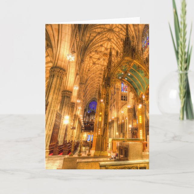 St Patrick's Cathedral Manhattan New York Card (Front)