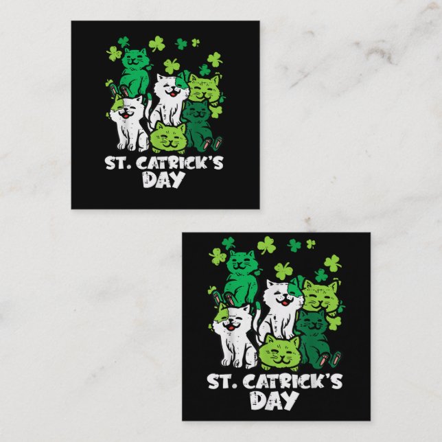 St Patricks Catricks Day Cats Saint Pattys Card (Front/Back)