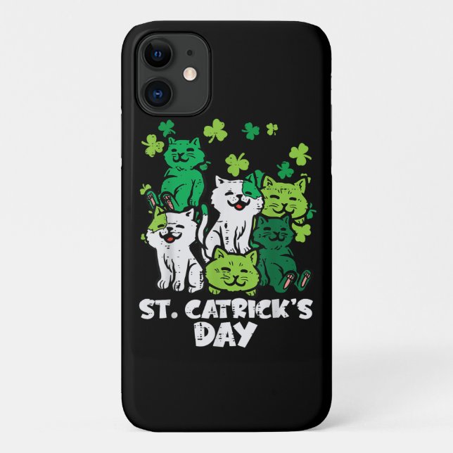 St Patricks Catricks Day Cats Saint Pattys Case-Mate iPhone Case (Back)