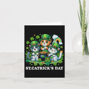 St Patricks Catricks Day Cats Saint Pattys Cat Lov Card