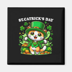 St Patricks Catricks Day Cats Saint Pattys Cat Lov Magnet