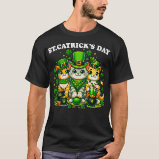 St Patricks Catricks Day Cats Saint Pattys Cat Lov T-Shirt