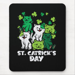 St Patricks Catricks Day Cats Saint Pattys Mouse Pad