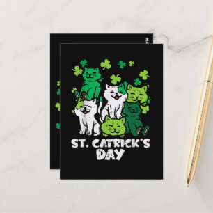 St Patricks Catricks Day Cats Saint Pattys Postcard