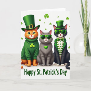 St Patricks Cats Fun Day Card