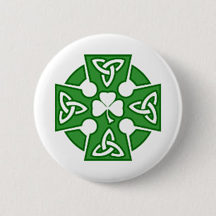 St Patrick's Celtic cross 6 Cm Round Badge