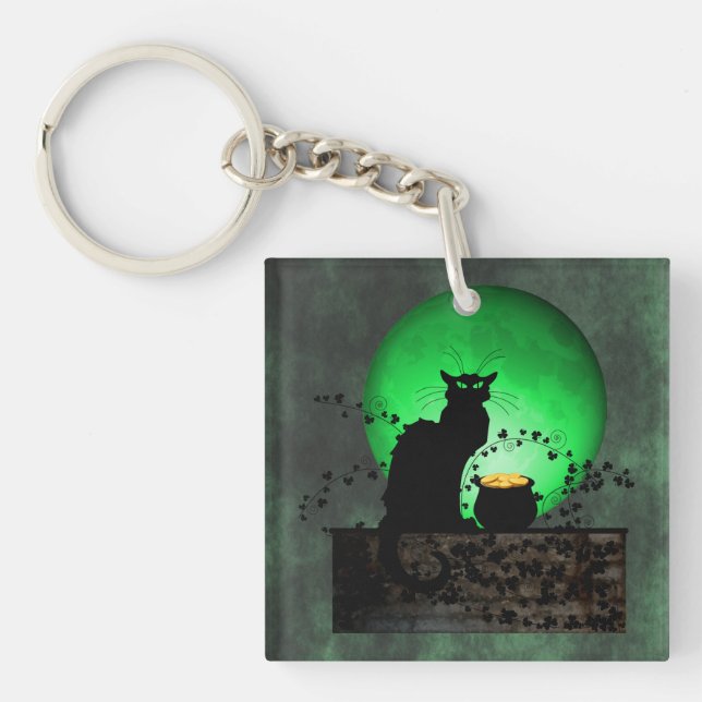 St. Patrick's Chat Noir Key Ring (Front)
