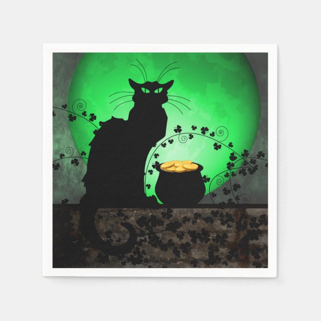 St. Patrick's Chat Noir Napkin (Front)