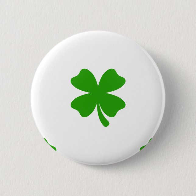 st patricks clover emoji 6 cm round badge (Front)