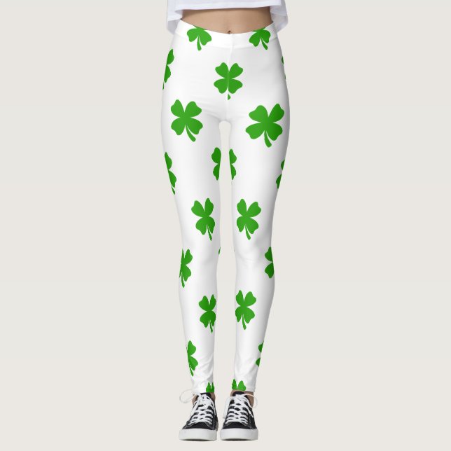 st patricks clover emoji leggings (Front)