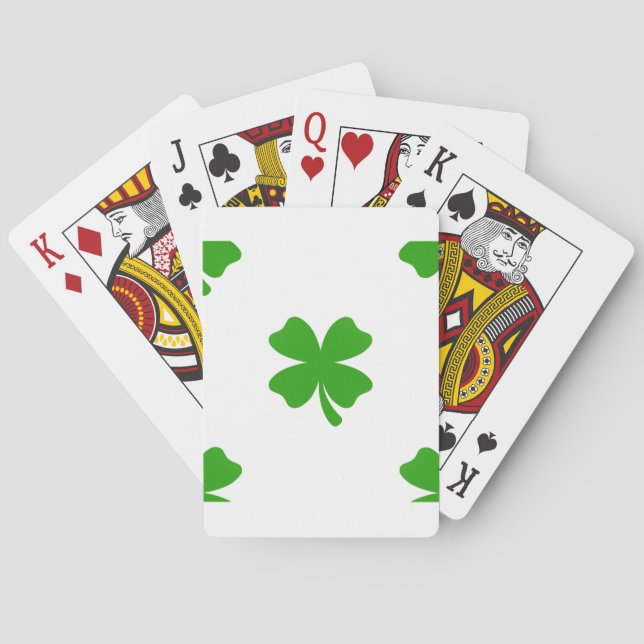 st patricks clover emoji playing cards (Back)
