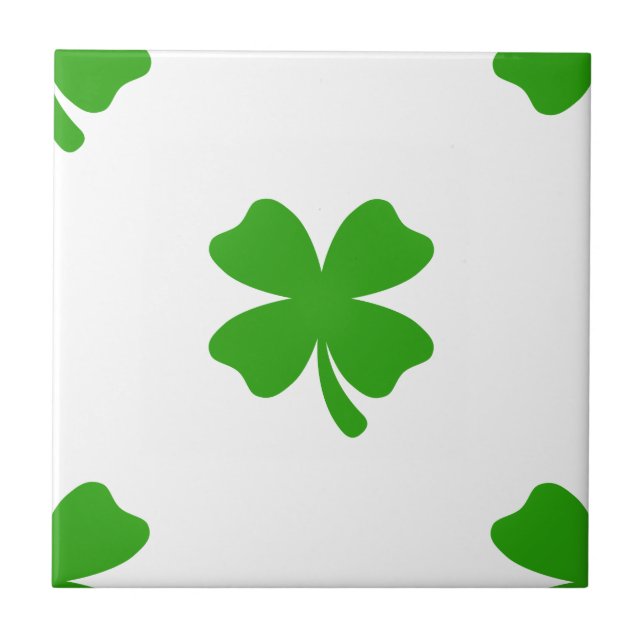 st patricks clover emoji tile (Front)