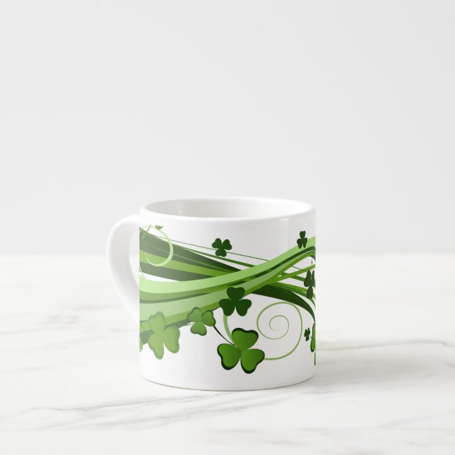 St. Patrick's Clover Espresso Mug (Front Left)