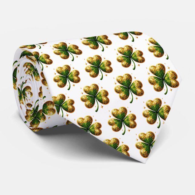 St. Patrick's Clover Men's Tie (Rolled)