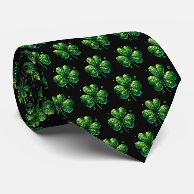 St. Patrick's Clover Men's Tie (Rolled)