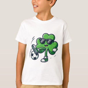St Patricks Clover Soccer Saint Pattys Footll Boys T-Shirt