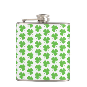 St. Patricks Clover Vinyl Wrapped Flask